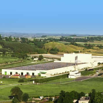 Fabrika sadrokartónových dosiek v poľskom meste Leszcze